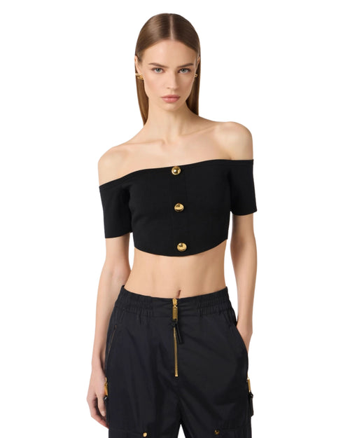 Elisabetta Franchi Top crop in maglia
