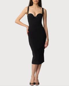 Elisabetta Franchi Abito tubino eelegante in crêpe slim fit