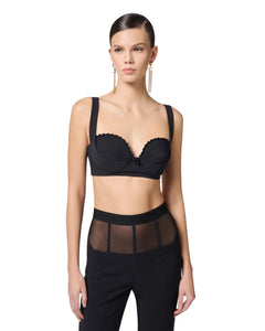 Elisabetta Franchi Top Con coppe in crêpe stretch