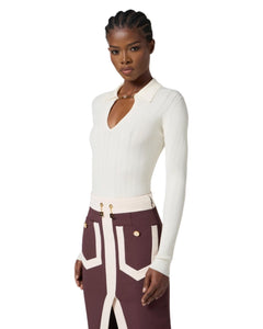 Elisabetta Franchi maglia in misto seta con catena logo