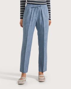 19.70 By Seventy Pantalone elasticato in misto lino