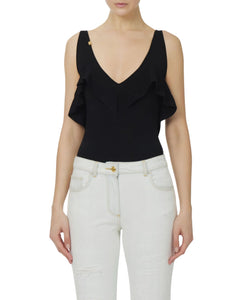 Elisabetta Franchi Body in maglia con balza