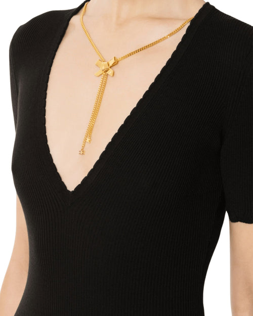 Elisabetta Franchi Abito a costine con collana