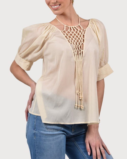 Seventy camicia in seta con ricami