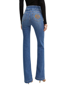 Jeans Elisabetta Franchi zampa con bottoniera