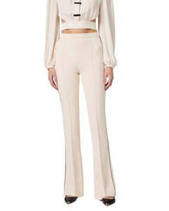 Elisabetta Franchi Pantalone svasato in crêpe