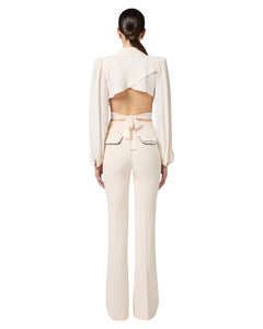 Elisabetta Franchi Pantalone svasato in crêpe