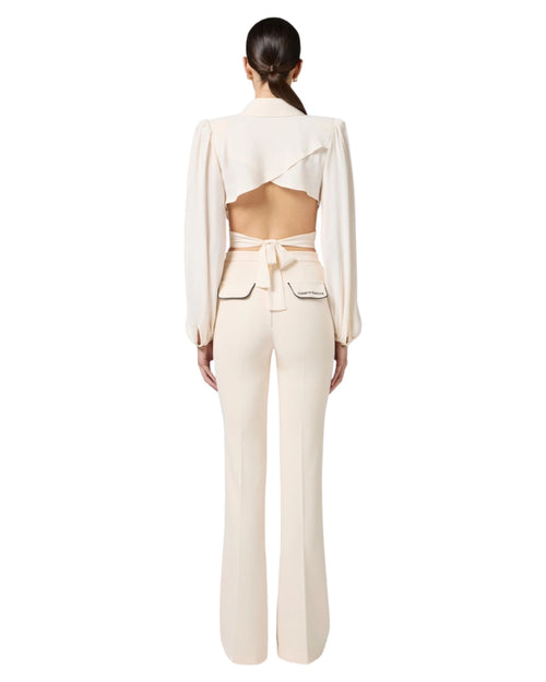 Elisabetta Franchi Pantalone svasato in crêpe