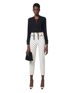 Elisabetta Franchi Pantalone logo in crêpe