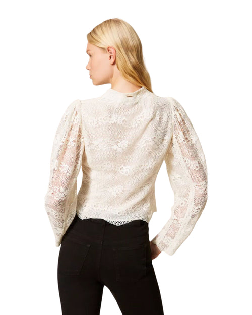 Twinset Giacchina in pizzo macramè