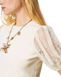 Twinset Maglia con maniche in pizzo