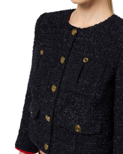 Elisabetta Franchi Giacca crop in tweed