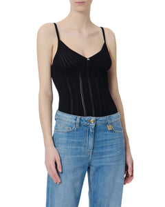 Elisabetta Franchi Body in maglia con spalline