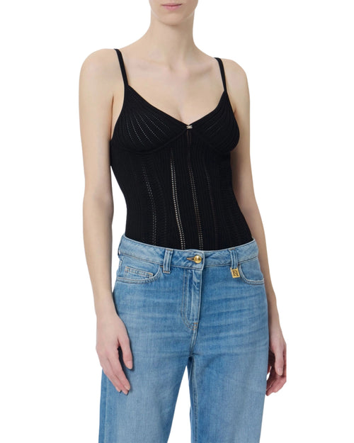 Elisabetta Franchi Body in maglia con spalline