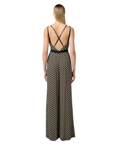 Elisabetta Franchi Tuta logo in georgette