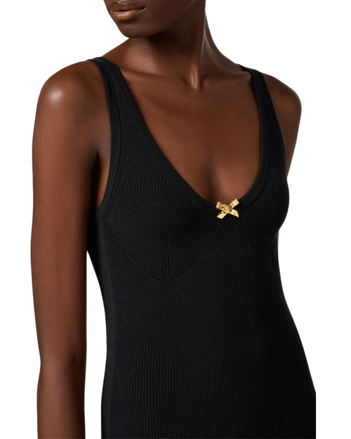 Elisabetta Franchi abito in maglia con inserti in tulle