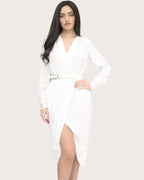 Elisabetta Franchi Abito elegante in georgette con spacco