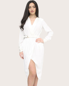 Elisabetta Franchi Abito elegante in georgette con spacco