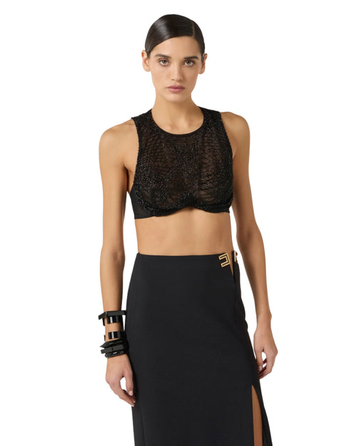 Elisabetta Franchi Top gioiello in tulle