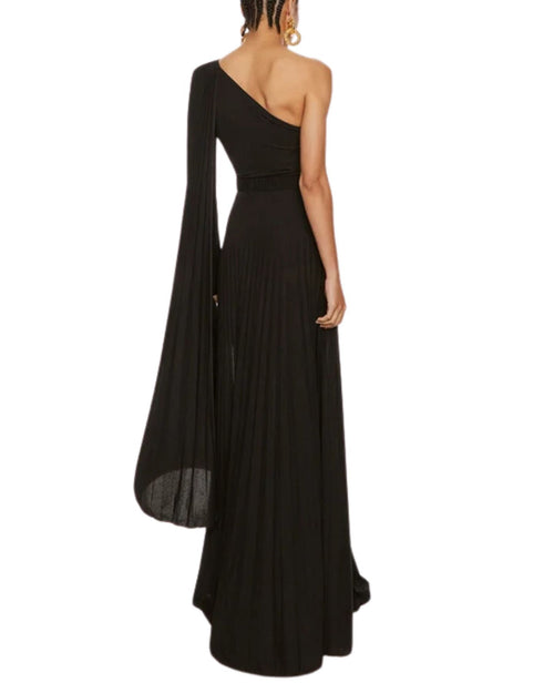 Elisabetta Franchi Abito elegante monospalla in jersey lurex