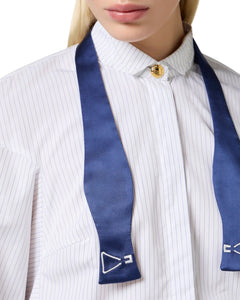 Elisabetta Franchi Camicia in cotone colletto in raso