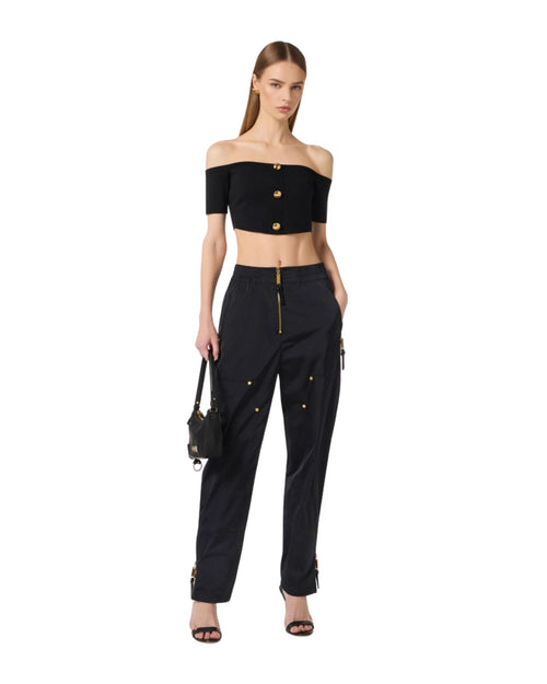 Elisabetta Franchi Top crop in maglia