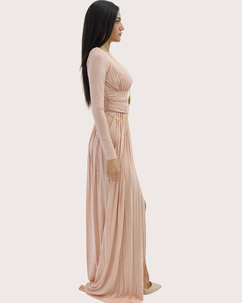 Elisabetta Franchi Abito Red Carpet rosa con spacco