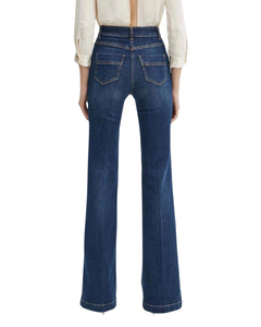 Jeans zampa Elisabetta Franchi con bottoniera