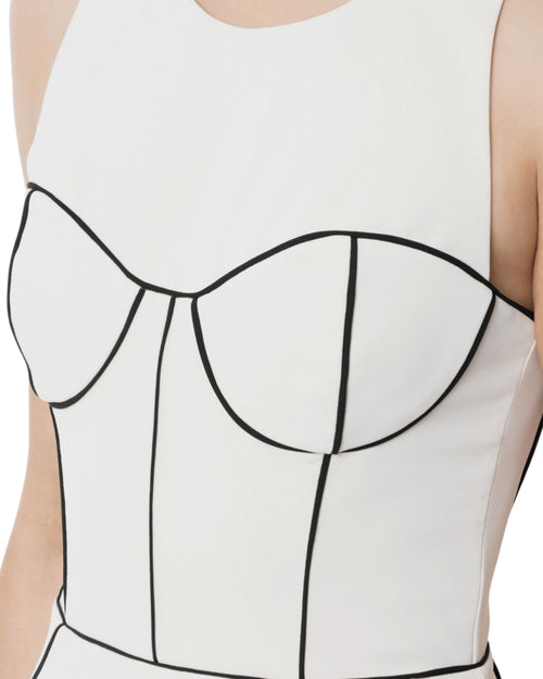 Elisabetta Franchi Abito tubino con piping in contrasto