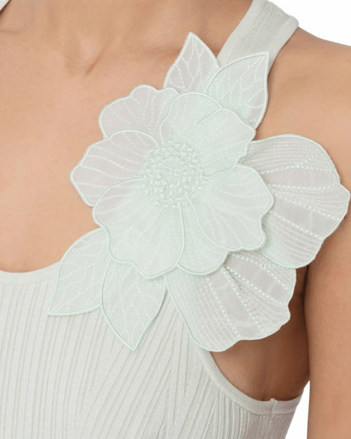 Elisabetta Franchi Top a costine con fiore