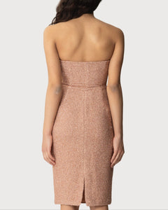 Abito Elisabetta Franchi tubino elegante rosa glitter