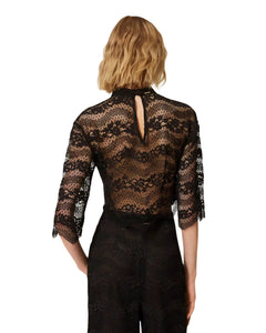 Twinset Blusa in pizzo macramè