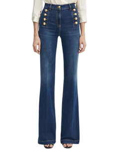 Jeans zampa Elisabetta Franchi con bottoniera