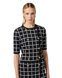 Elisabetta Franchi maglia cardigan jacquard logo
