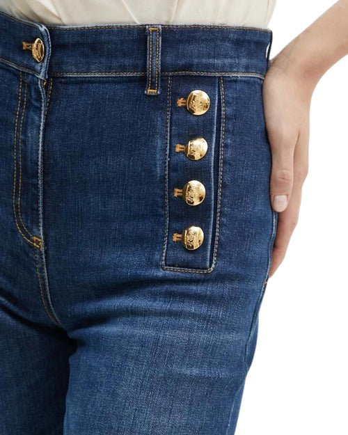 Jeans zampa Elisabetta Franchi con bottoniera