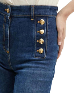 Jeans zampa Elisabetta Franchi con bottoniera