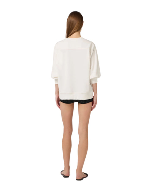 Elisabetta Franchi Felpa cut out con ricamo logo