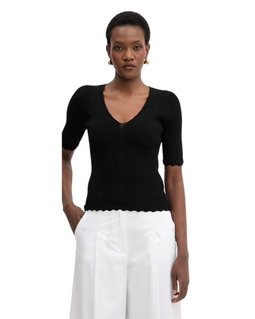 Twinset maglia aderente con volant