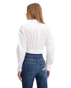 Elisabetta Franchi camicia cropped in cotone