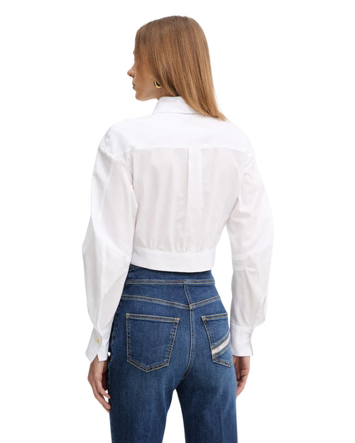 Elisabetta Franchi camicia cropped in cotone