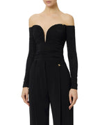 Elisabetta Franchi Body scollo cuore e drappeggi