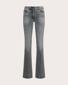 Simona Corsellini Jeans a zampa con strass