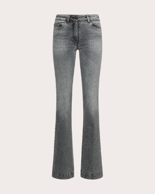 Simona Corsellini Jeans a zampa con strass