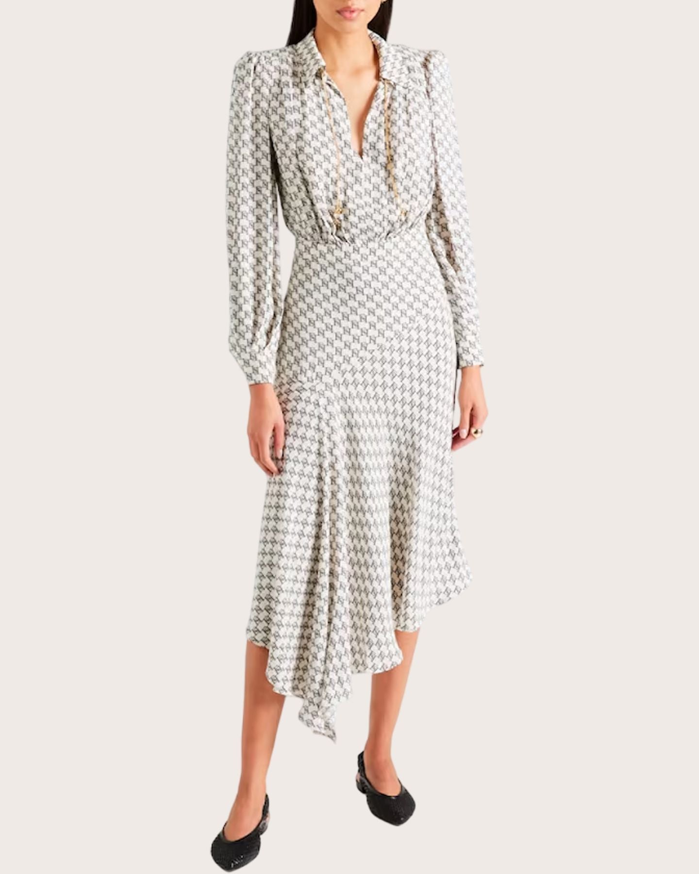 Elisabetta Franchi Abito chemisier asimmetrico con logo ABS5341E2