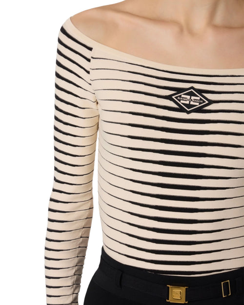 Elisabetta Franchi Body logo a righe