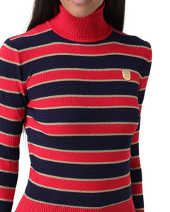 Elisabetta Franchi Maglia dolcevita crop a righe