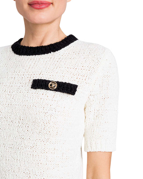 Twinset Maglia cropped con bottone