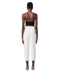 Elisabetta Franchi Pantalone cropped con pinces