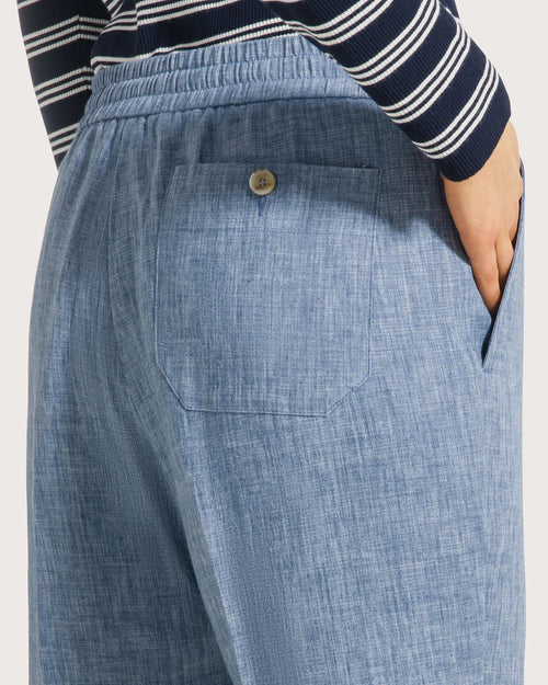 19.70 By Seventy Pantalone elasticato in misto lino
