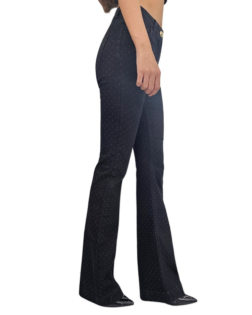 Simona Corsellini Jeans zampa con applicazioni